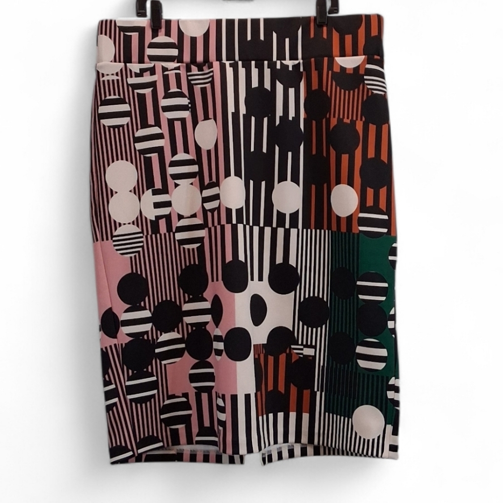 Eloquii Geometric Women's Size 20 Pencil Skirt - Black, Pink, Green, Orange